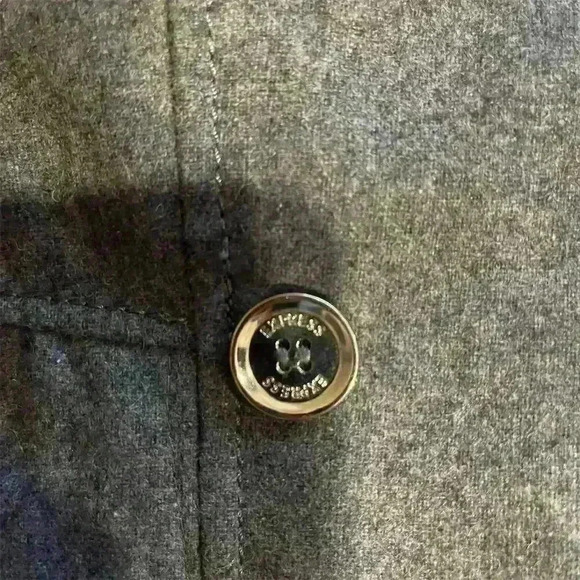 Express Women's Double Breasted Ruffle Peacoat Jacket Gray Size M - Picture 3 of 9